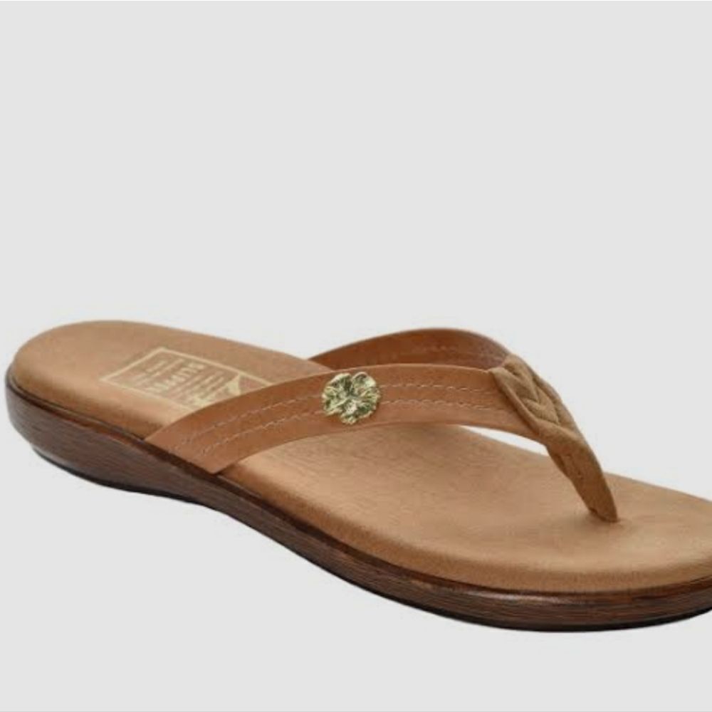 Brown Sandals with Contoured Footbed and Minimalist Design